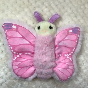 Douglas Cuddle Toy Finger Puppet Pink Plush Butterfly 9756P Stuffed Animal